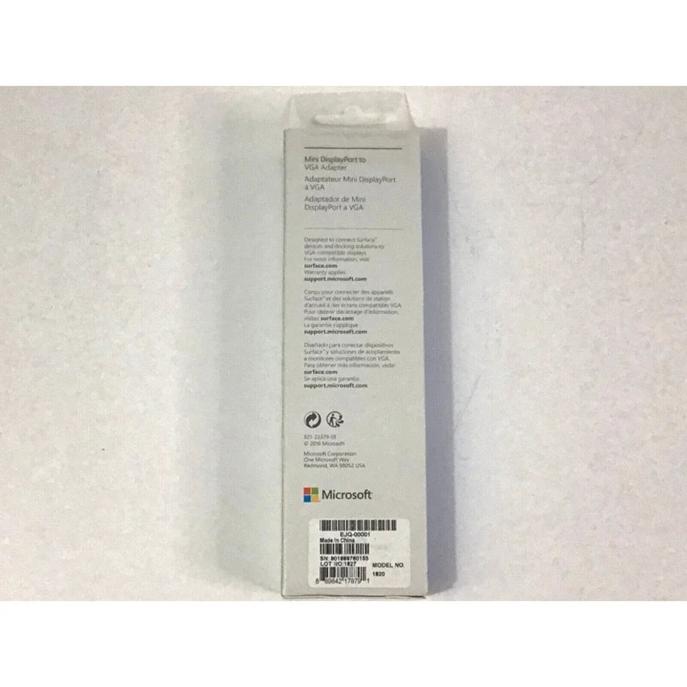 MICROSOFT Surface Mini DisplayPort to VGA Adapter, 2016, Model 1820, New in Box